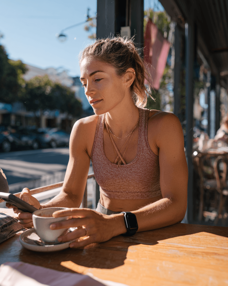 Person reviewing health results on a phone: blood test without referral