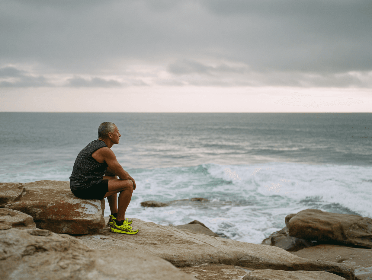 Athlete resting by the ocean: cortisol, recovery, and training stress