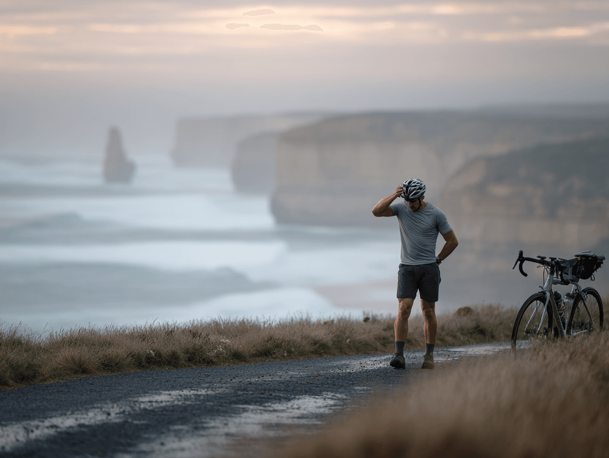 Person cycling outdoors in natural light, representing active body composition management