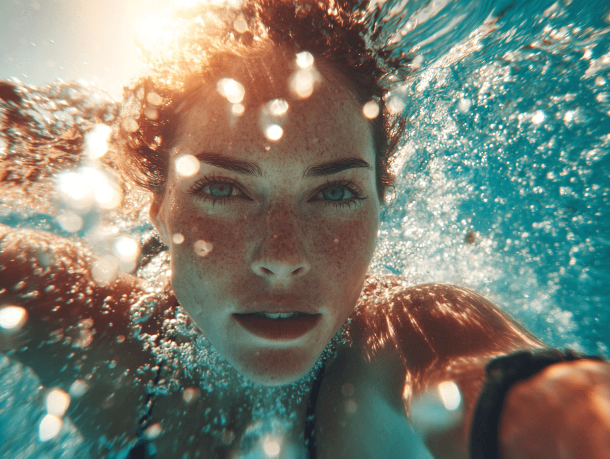 Swimmer in open water after a training session, supporting muscle repair and recovery